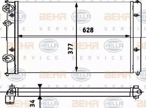 BEHR HELLA Service 8MK 376 714-444 - Radiator, engine cooling autospares.lv