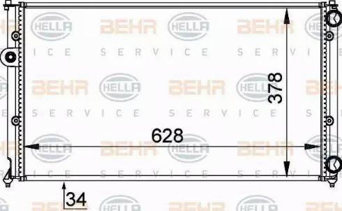 BEHR HELLA Service 8MK 376 714-451 - Radiator, engine cooling autospares.lv