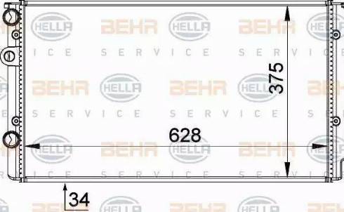 BEHR HELLA Service 8MK 376 714-544 - Radiator, engine cooling autospares.lv