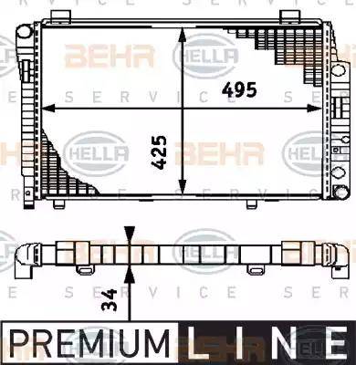 BEHR HELLA Service 8MK 376 714-551 - Radiator, engine cooling autospares.lv