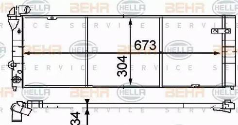 BEHR HELLA Service 8MK 376 714-501 - Radiator, engine cooling autospares.lv