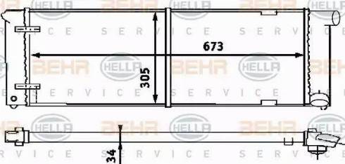 BEHR HELLA Service 8MK 376 714-641 - Radiator, engine cooling autospares.lv