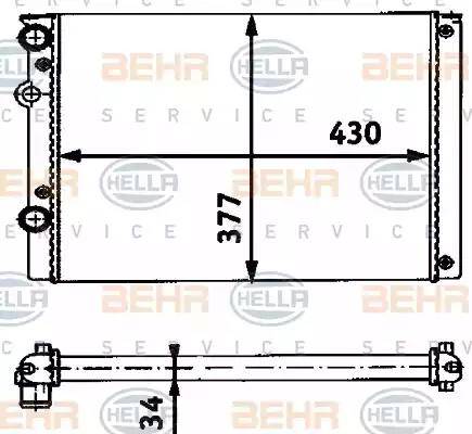 BEHR HELLA Service 8MK 376 714-651 - Radiator, engine cooling autospares.lv