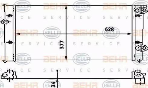 BEHR HELLA Service 8MK 376 714-681 - Radiator, engine cooling autospares.lv