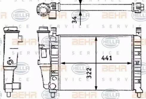 BEHR HELLA Service 8MK 376 714-051 - Radiator, engine cooling autospares.lv