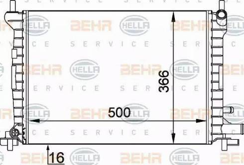 BEHR HELLA Service 8MK 376 714-061 - Radiator, engine cooling autospares.lv