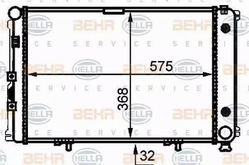 BEHR HELLA Service 8MK 376 714-011 - Radiator, engine cooling autospares.lv