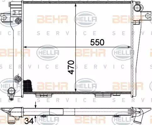 BEHR HELLA Service 8MK 376 714-031 - Radiator, engine cooling autospares.lv