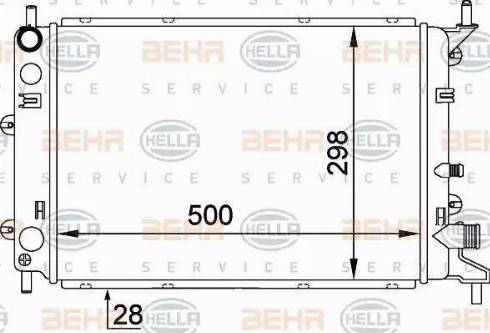 BEHR HELLA Service 8MK 376 714-171 - Radiator, engine cooling autospares.lv