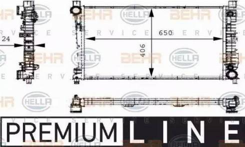 BEHR HELLA Service 8MK 376 714-331 - Radiator, engine cooling autospares.lv