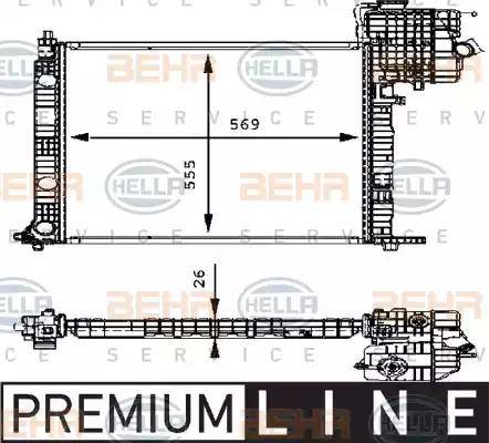 BEHR HELLA Service 8MK 376 714-321 - Radiator, engine cooling autospares.lv