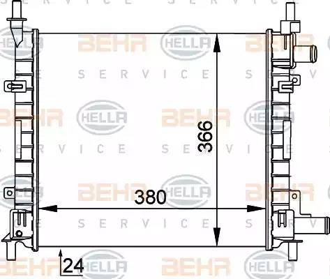 BEHR HELLA Service 8MK 376 714-251 - Radiator, engine cooling autospares.lv