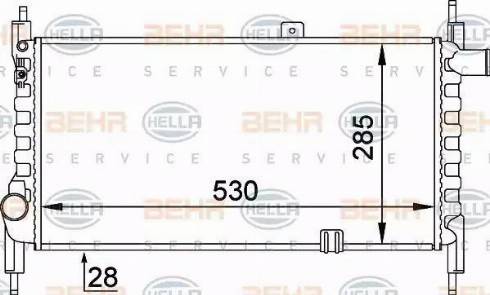 BEHR HELLA Service 8MK 376 714-281 - Radiator, engine cooling autospares.lv