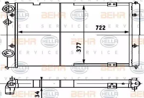 BEHR HELLA Service 8MK 376 714-731 - Radiator, engine cooling autospares.lv