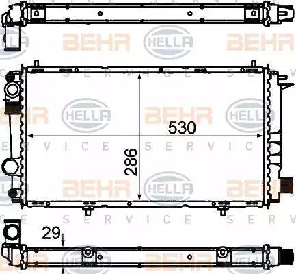 BEHR HELLA Service 8MK 376 715-441 - Radiator, engine cooling autospares.lv