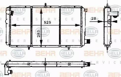 BEHR HELLA Service 8MK 376 715-401 - Radiator, engine cooling autospares.lv