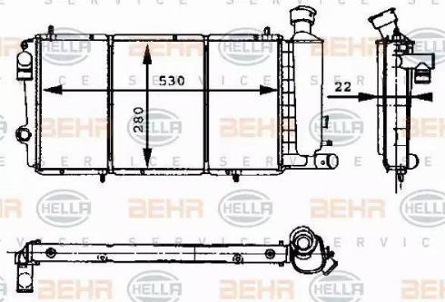 BEHR HELLA Service 8MK 376 715-411 - Radiator, engine cooling autospares.lv