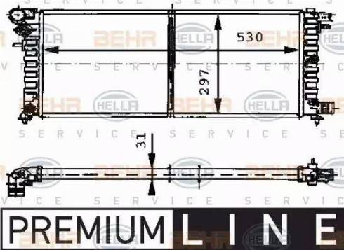 BEHR HELLA Service 8MK 376 715-431 - Radiator, engine cooling autospares.lv