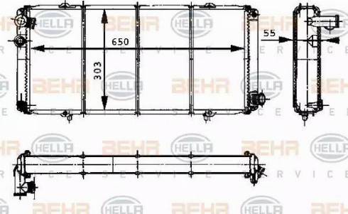 BEHR HELLA Service 8MK 376 715-421 - Radiator, engine cooling autospares.lv