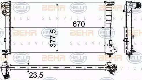 BEHR HELLA Service 8MK 376 715-524 - Radiator, engine cooling autospares.lv