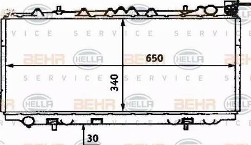 BEHR HELLA Service 8MK 376 715-571 - Radiator, engine cooling autospares.lv