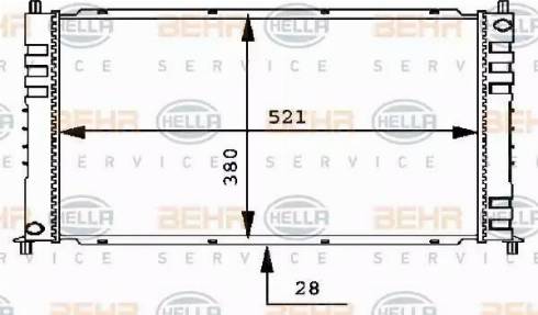 BEHR HELLA Service 8MK 376 715-651 - Radiator, engine cooling autospares.lv