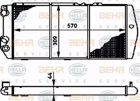 BEHR HELLA Service 8MK 376 715-001 - Radiator, engine cooling autospares.lv