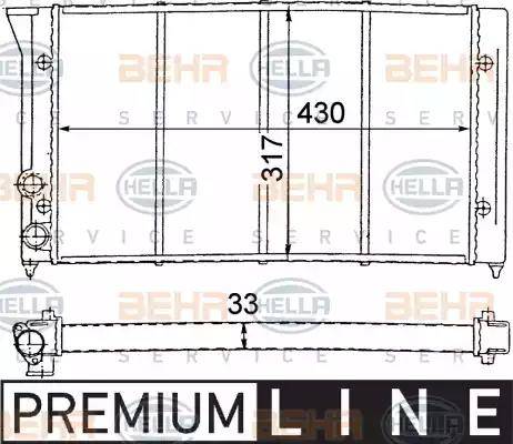 BEHR HELLA Service 8MK 376 715-011 - Radiator, engine cooling autospares.lv