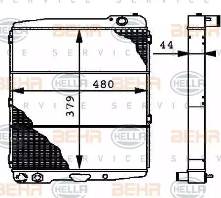 BEHR HELLA Service 8MK 376 715-031 - Radiator, engine cooling autospares.lv