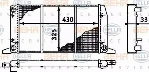 BEHR HELLA Service 8MK 376 715-071 - Radiator, engine cooling autospares.lv