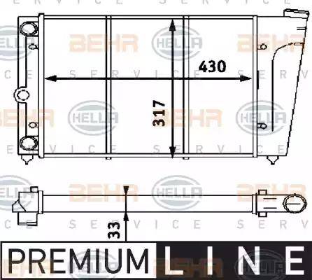 BEHR HELLA Service 8MK 376 715-151 - Radiator, engine cooling autospares.lv