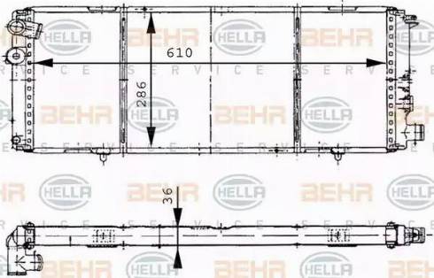 BEHR HELLA Service 8MK 376 715-351 - Radiator, engine cooling autospares.lv