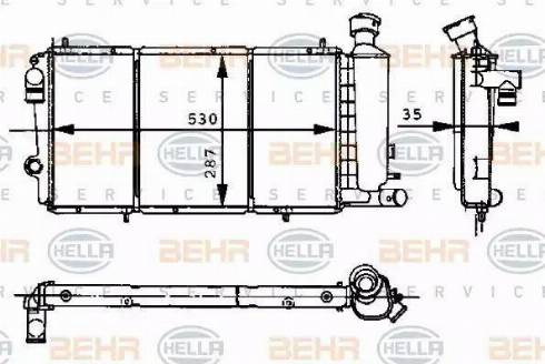 BEHR HELLA Service 8MK 376 715-371 - Radiator, engine cooling autospares.lv