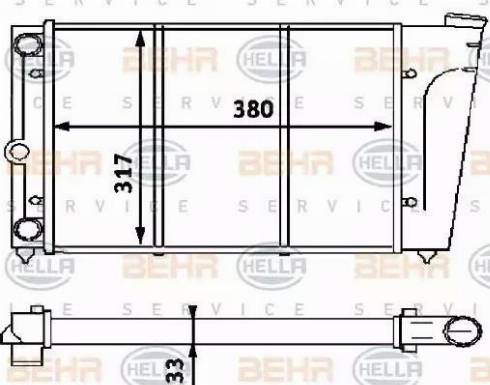 BEHR HELLA Service 8MK 376 715-231 - Radiator, engine cooling autospares.lv