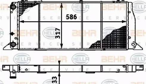 BEHR HELLA Service 8MK 376 715-271 - Radiator, engine cooling autospares.lv