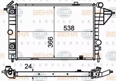 BEHR HELLA Service 8MK 376 715-731 - Radiator, engine cooling autospares.lv