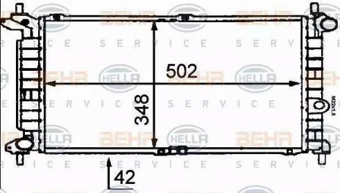 BEHR HELLA Service 8MK 376 715-771 - Radiator, engine cooling autospares.lv