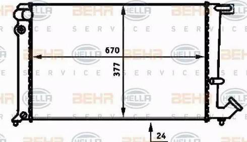 BEHR HELLA Service 8MK 376 716-591 - Radiator, engine cooling autospares.lv