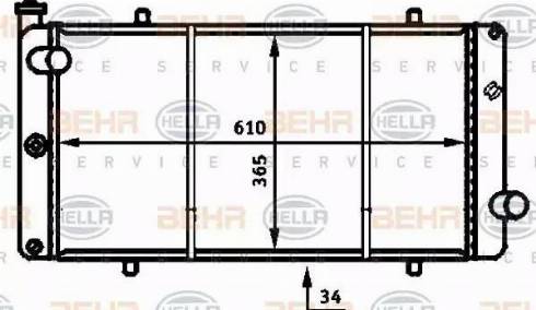 BEHR HELLA Service 8MK 376 716-541 - Radiator, engine cooling autospares.lv