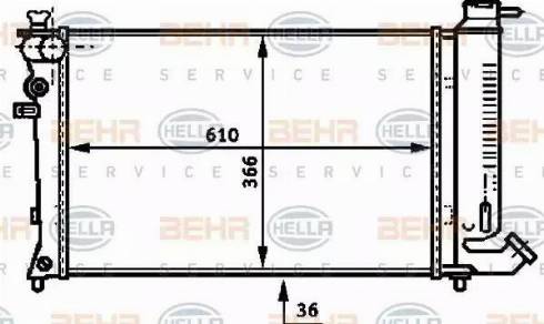 BEHR HELLA Service 8MK 376 716-581 - Radiator, engine cooling autospares.lv