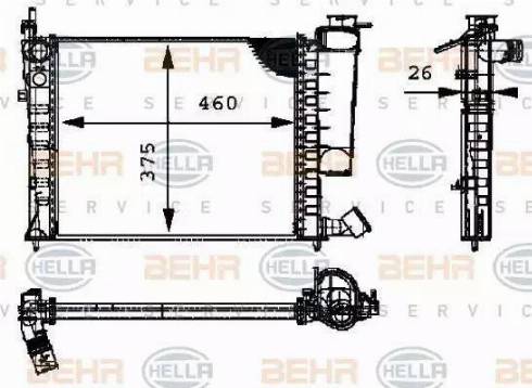 BEHR HELLA Service 8MK 376 716-631 - Radiator, engine cooling autospares.lv