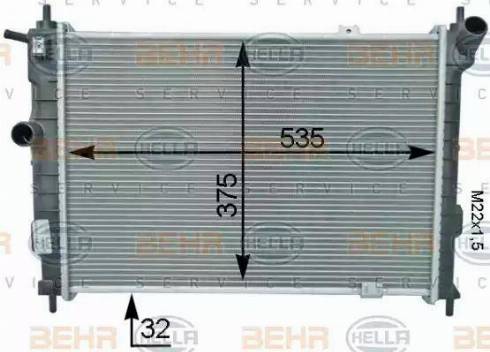 BEHR HELLA Service 8MK 376 716-091 - Radiator, engine cooling autospares.lv