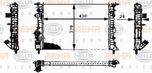 BEHR HELLA Service 8MK 376 716-164 - Radiator, engine cooling autospares.lv