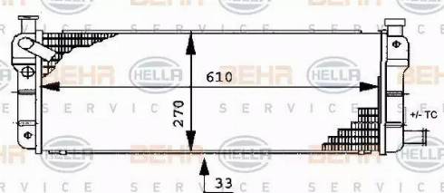 BEHR HELLA Service 8MK 376 716-131 - Radiator, engine cooling autospares.lv