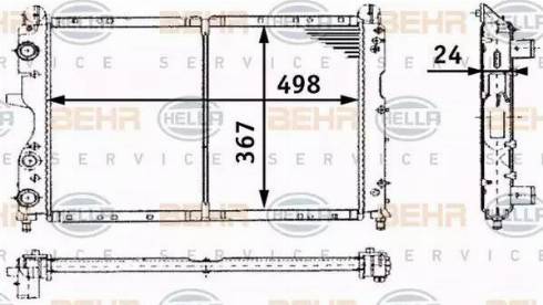 BEHR HELLA Service 8MK 376 716-171 - Radiator, engine cooling autospares.lv