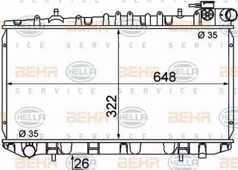 BEHR HELLA Service 8MK 376 716-351 - Radiator, engine cooling autospares.lv