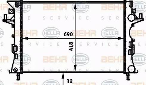 BEHR HELLA Service 8MK 376 716-304 - Radiator, engine cooling autospares.lv