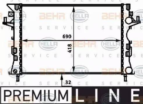 BEHR HELLA Service 8MK 376 716-301 - Radiator, engine cooling autospares.lv