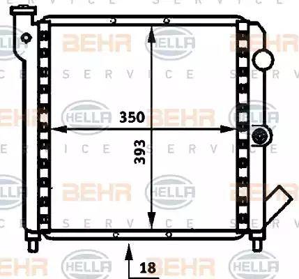 BEHR HELLA Service 8MK 376 716-381 - Radiator, engine cooling autospares.lv