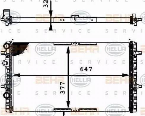 BEHR HELLA Service 8MK 376 716-324 - Radiator, engine cooling autospares.lv